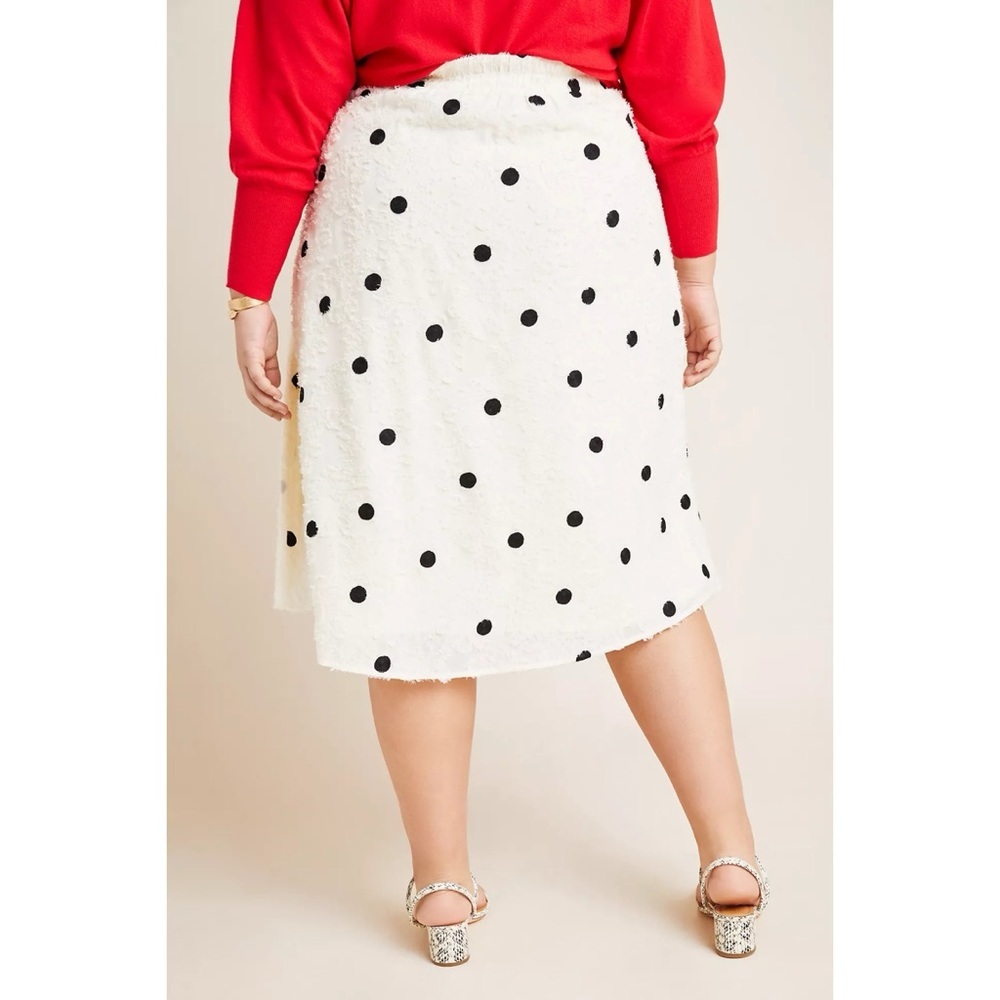 NWT Anthropologie Eri + Ali Andrea Textured Polka Dots Midi Skirt 1X Plus Size​ - Picture 7 of 13
